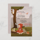 Petit chaperon rouge Invitation de fête d'annivers (Devant / Derrière)