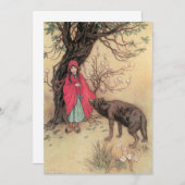 Petit chaperon rouge par Warwick Goble Invitation (Devant / Derrière)