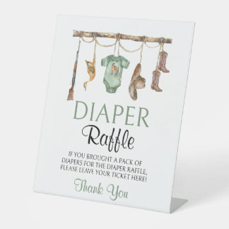 Petit chasseur Baby shower Déchets Signe Raffle