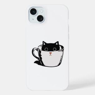 Petit chat noir avec un nez rouge se cachant dans