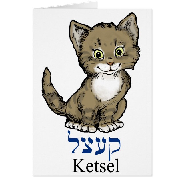 petit chaton mignon "ketsel" dans Yiddish (Devant)