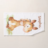 Petit Cheval à l'aquarelle Brown (Serviette à main)