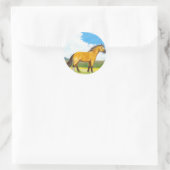 Petit Cheval sur Stickers ronds des Prairies (Sac)