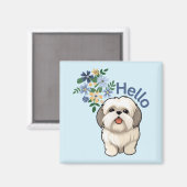 Petit Chien Bonjour Magnet (Recto/Verso)