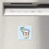 Petit Chien Bonjour Magnet (In Situ (Lave-vaisselle))