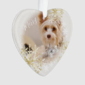 Petit chien de Noël Ornement blanc (devant)