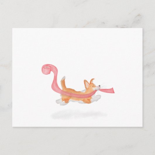 Petit chiot de corgi volant carte postale (Devant)