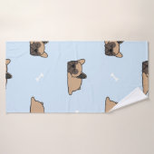 Petit chiot français bulldog dormant sans soudure  (Serviette de bain)