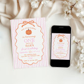 Petit Citrouille 1er anniversaire Invitation