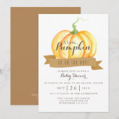 Petit Citrouille | Aquarelle | INVITATION BABY SHO (Devant / Derrière)