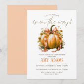Petit Citrouille avec Ribbon Babyshower Invitation (Devant / Derrière)