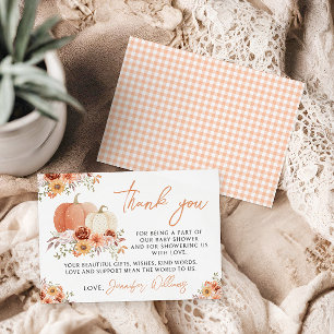 Petit Citrouille Baby Girl Douche Carte de remerci