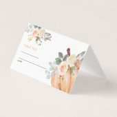 Petit Citrouille Baby shower Floral Numéro de tabl (Front)