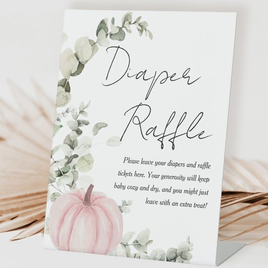 Petit Citrouille Baby shower rose  Déchets Signe