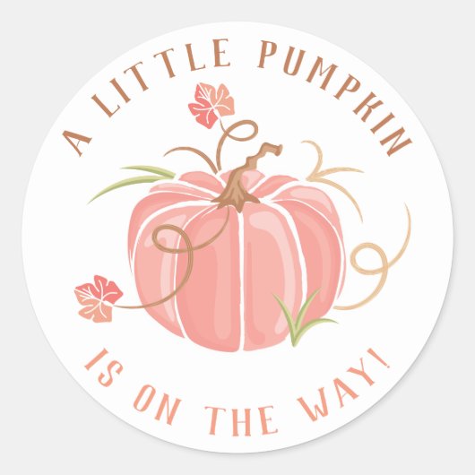 Petit Citrouille Baby shower Sticker Girl (Devant)