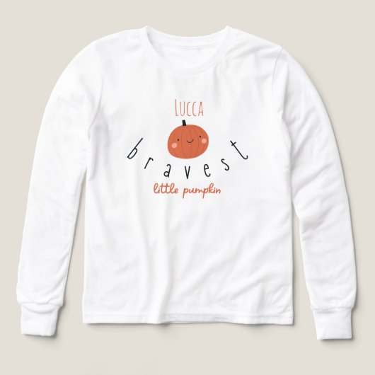 petit citrouille courageux Custom Kids Long Manche (Motif recto)