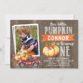 Petit Citrouille de garçon Photo1st Invitation d'a (Devant)