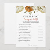 Petit Citrouille Devinez Qui Baby shower Carte De (Devant / Derrière)