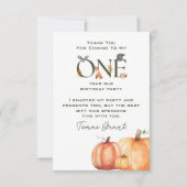 Petit Citrouille Premier anniversaire Carte de rem (Devant)