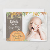 Petit Citrouille Rustique Faire-part de naissance (Devant)