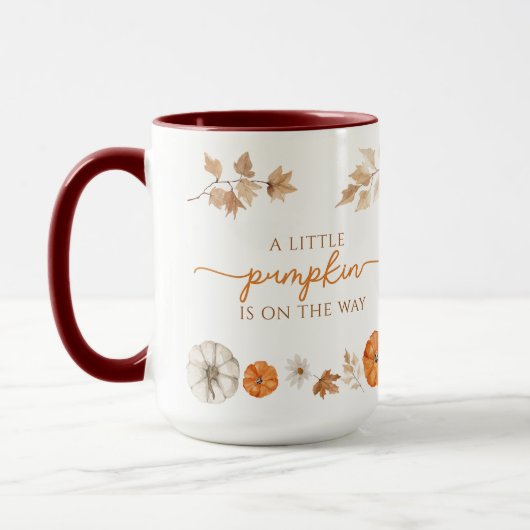 Petit Citrouille sur le chemin Baby shower Mug (Gauche)