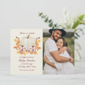 Petit Citrouille Sur Le Chemin Faire-part Photo (Debout devant)