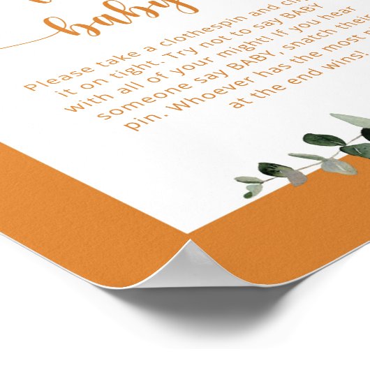 Petit citrouille tomber Ne pas dire bébé Poster (Coin)