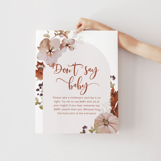 Petit citrouille tomber Ne pas dire bébé Poster