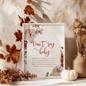Petit citrouille tomber Ne pas dire bébé Poster