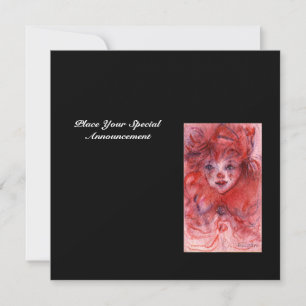 PETIT CLOWN ROUGE, Invitation de fête d'anniversai