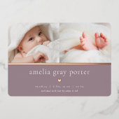 Petit Coeur | Deux Faire-part de naissance photo (Recto)