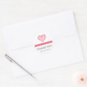 Petit Coeur rose et blanc Mariage Favor Sticker (Enveloppe)