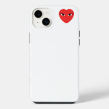 Petit Coeur rouge mignon avec les yeux sur blanc