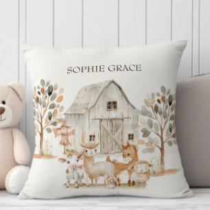 Petit Coussin de Jeté pour Bébé Animaux de la Ferm