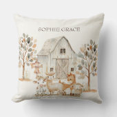 Petit Coussin de Jeté pour Bébé Animaux de la Ferm (Recto)