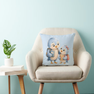Petit Coussin Frère Soeur Oiseau Bleu