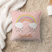 Petit coussin nommé personnalisé par arc-en-ciel (Couverture)