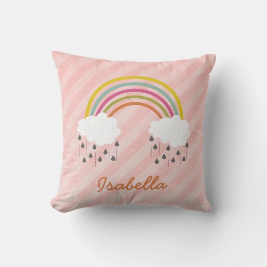 Petit coussin nommé personnalisé par arc-en-ciel (Recto)