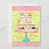 Petit Cupcake, Invitations de douche pour bébé (Devant)