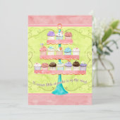 Petit Cupcake, Invitations de douche pour bébé (Debout devant)