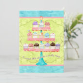 Petit Cupcake, Invitations de douche pour bébé (Debout devant)