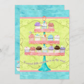 Petit Cupcake, Invitations de douche pour bébé (Devant / Derrière)