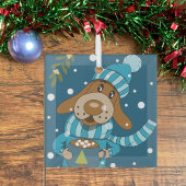 Petit de Noël avec ornement de cacao chaud