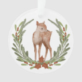 Petit Deer Fawn Wreath Grand-Enfant Ornement (devant)