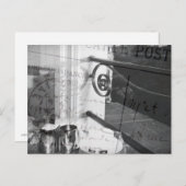 Petit déjeuner à Paris, carte postale noire et (Devant / Derrière)