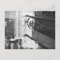 Petit déjeuner à Paris, carte postale noire et