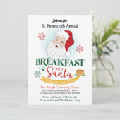 Petit déjeuner avec Père Noël Christmas Invitation (Debout devant)