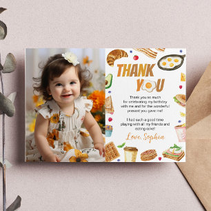 Petit déjeuner Brunch Anniversaire Photo Carte de 