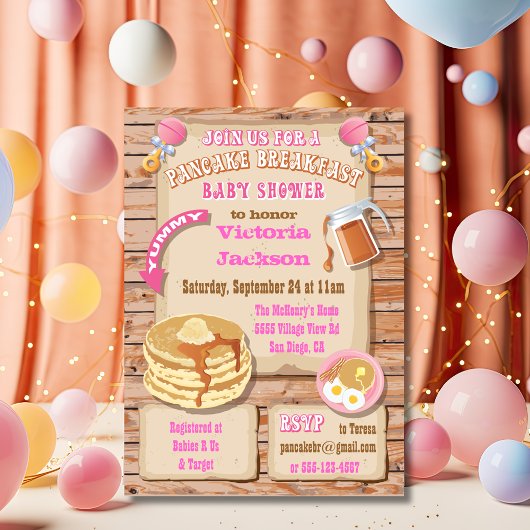 Petit déjeuner Brunch Baby Shower Invitations