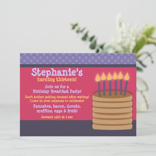 Petit déjeuner buffet Invitations de fête d'annive (Debout devant)